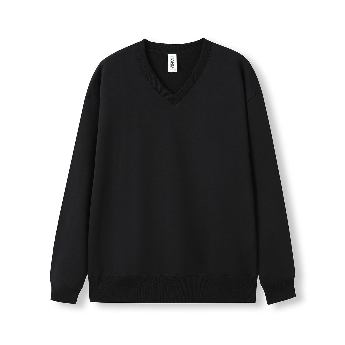 Men's/Unisex V-neck Fleece - Black - Front