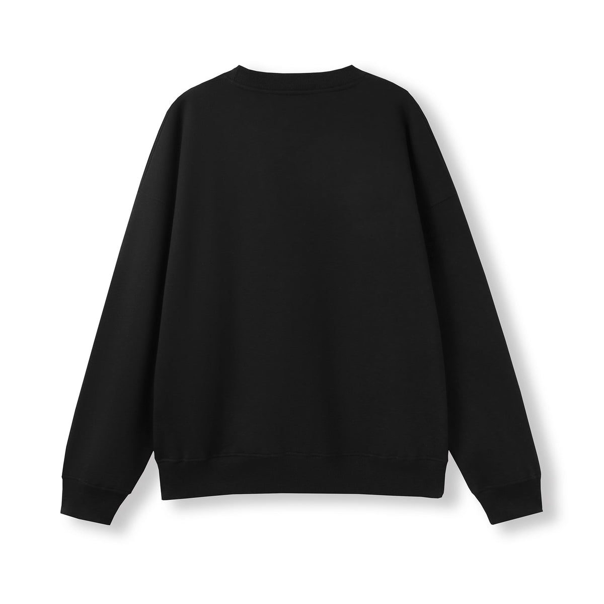 Adult's Easy Fit Oversize Crew Neck Fleece - Black - Back