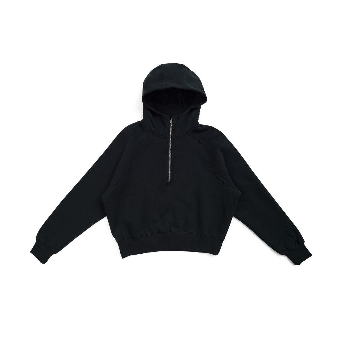 Womens/Girls Cotton Care Half-Zip - Black - Front