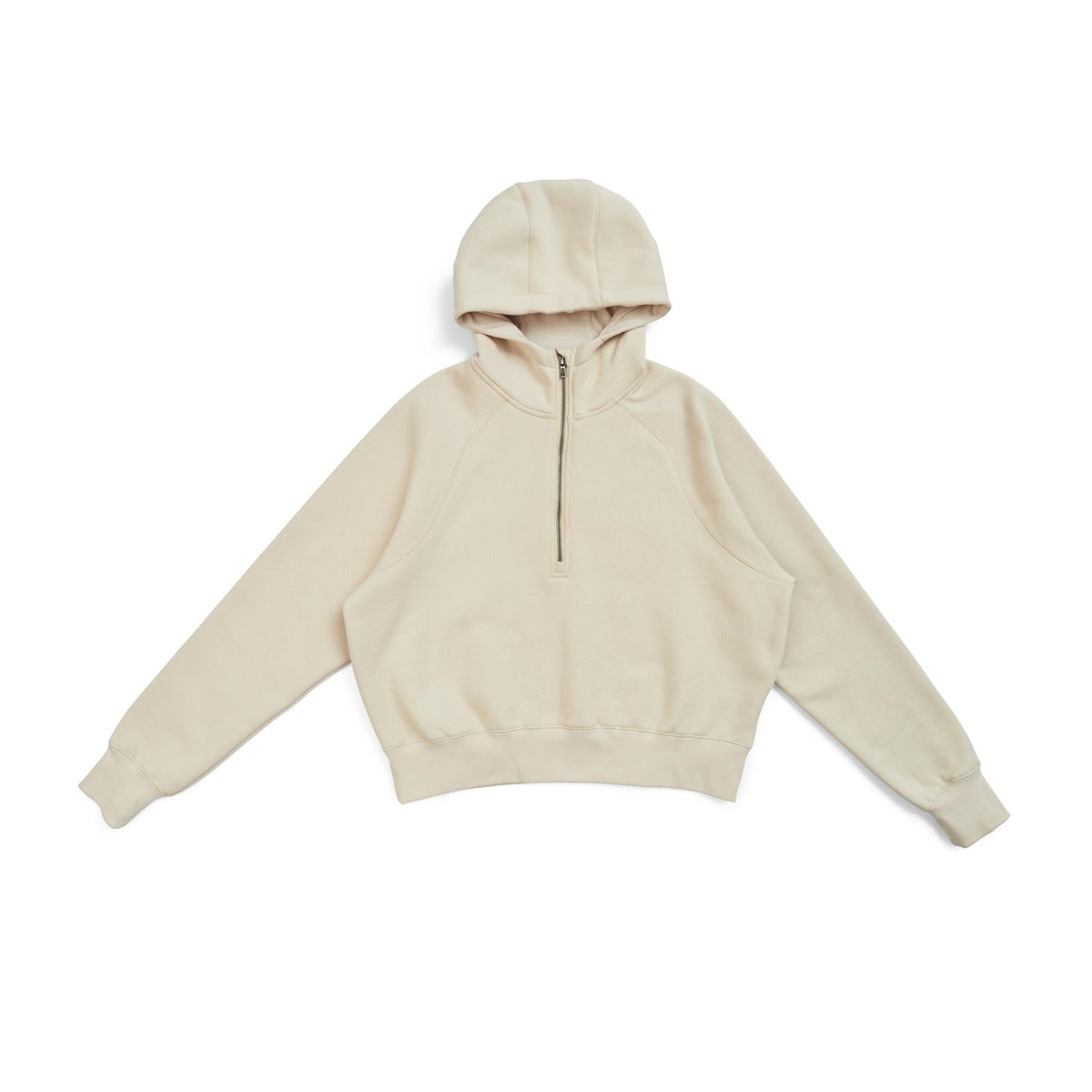 Womens/Girls Cotton Care Half-Zip - Natural - Front