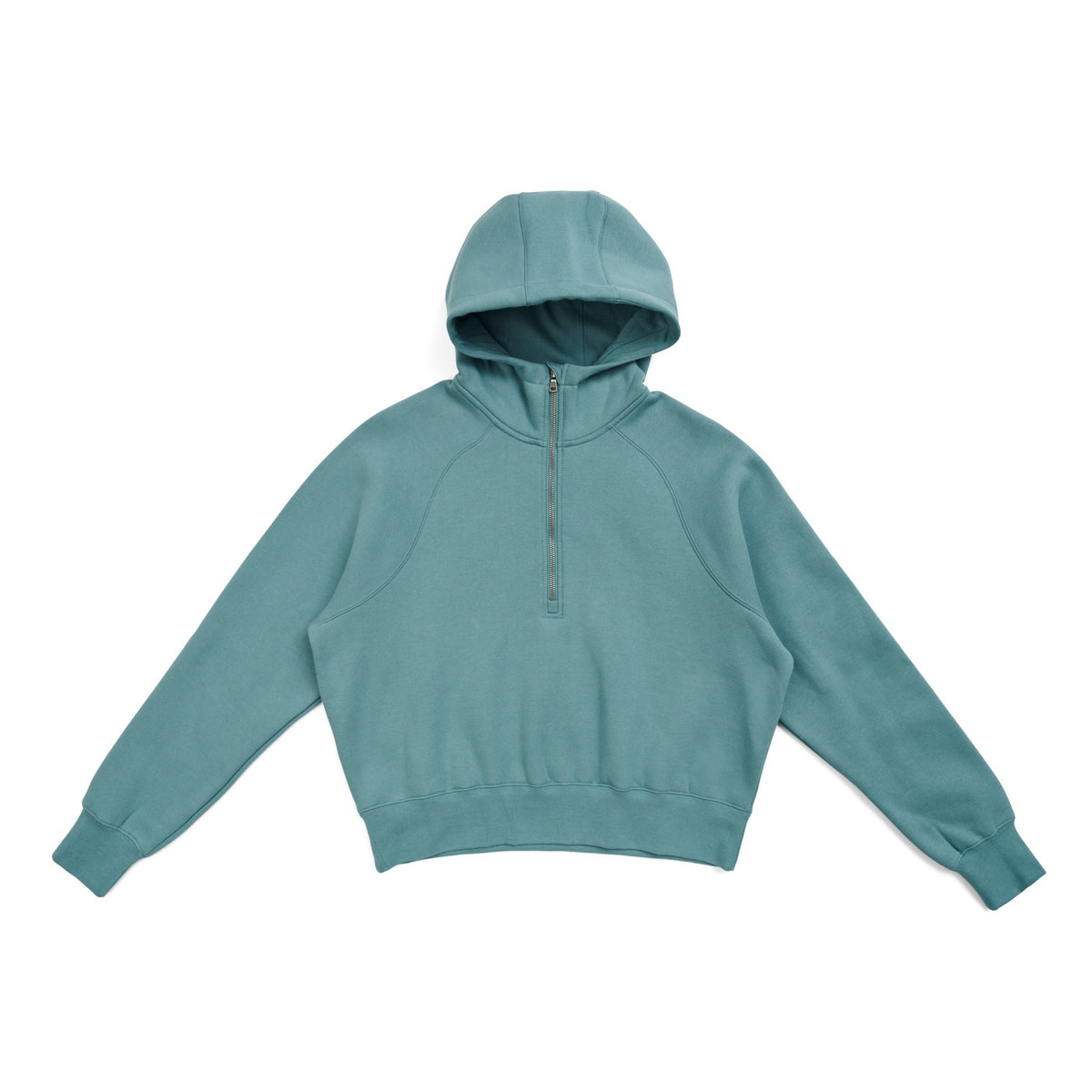Womens/Girls Cotton Care Half-Zip - Slate Green - Front