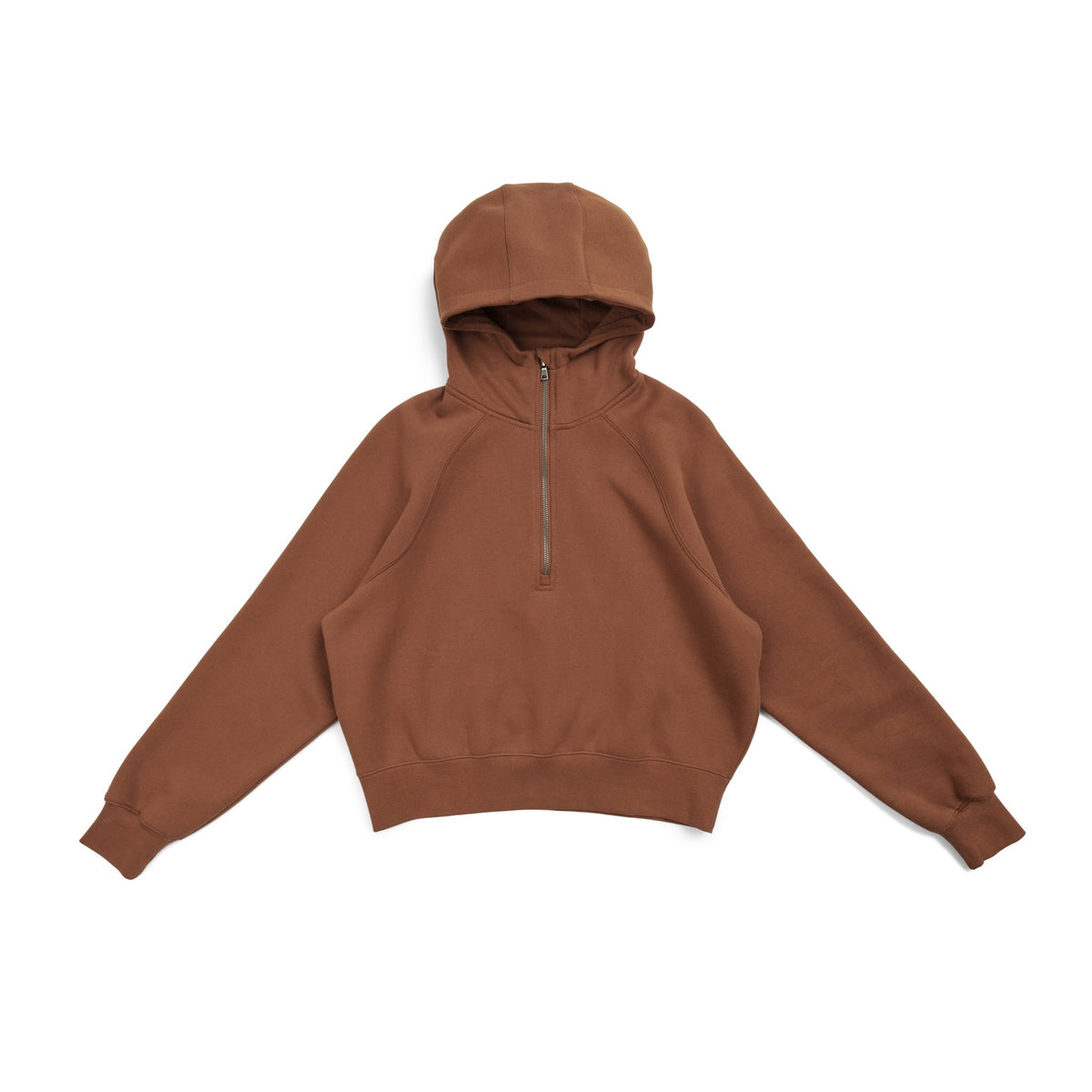 Womens/Girls Cotton Care Half-Zip - Toffee - Front