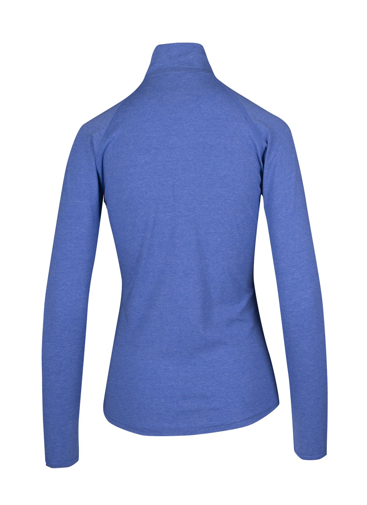 Womens Greatness Half Zip Mock Neck - Royal Heather - Back
