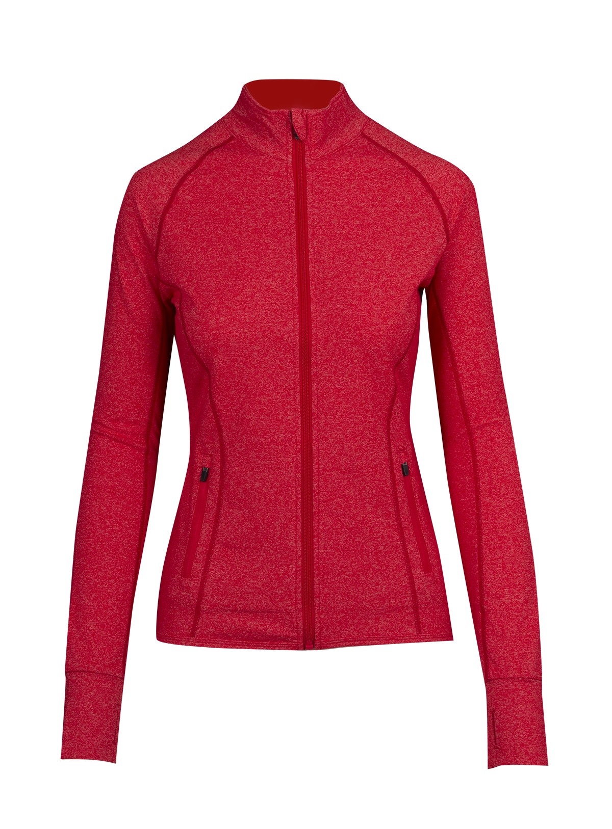 Womens Greatness Heather Jacket - Red Heather - Front