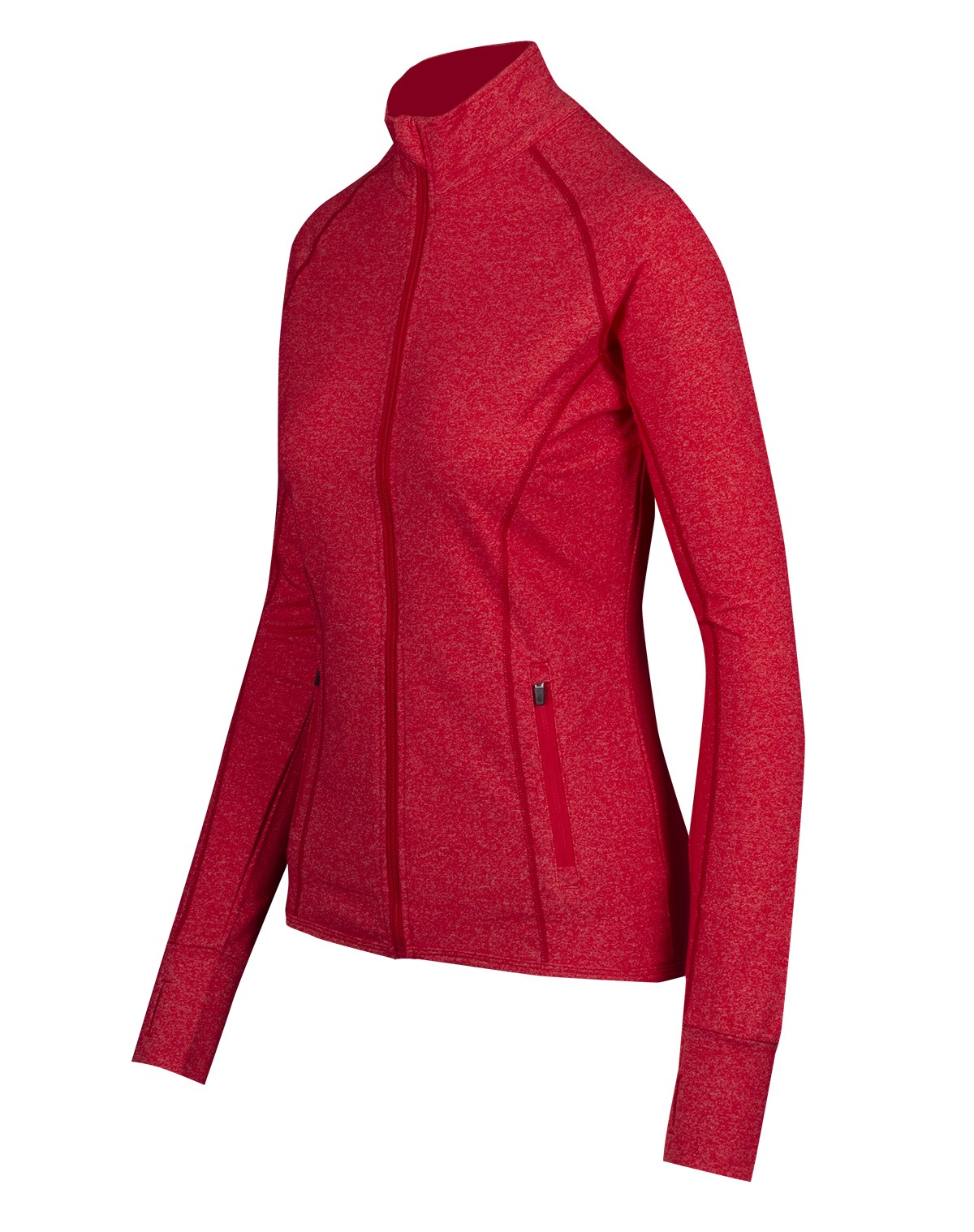 Womens Greatness Heather Jacket - Red Heather - Side