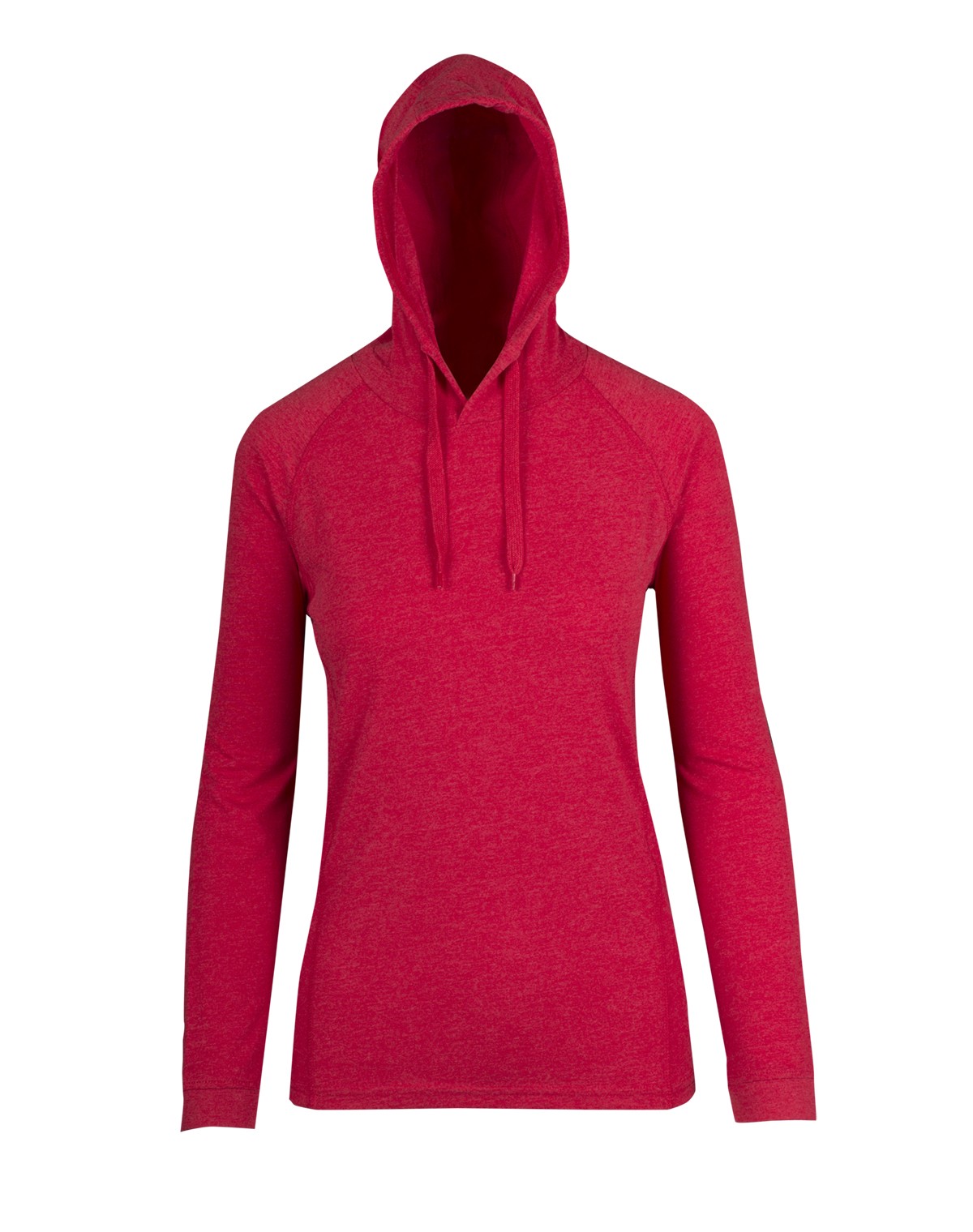 Women's fusion T-shirt Hoodie - Red Marl - Front