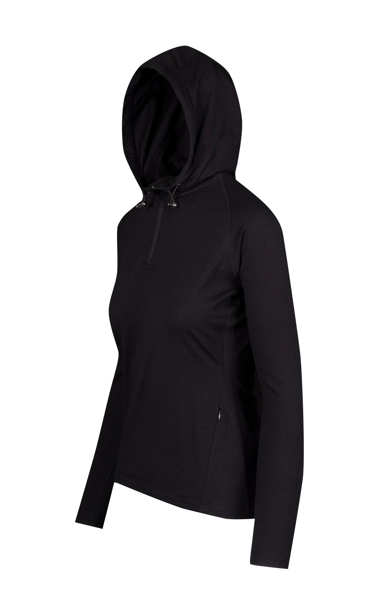 Women's Greatness Half-Hood Top - Black - Side