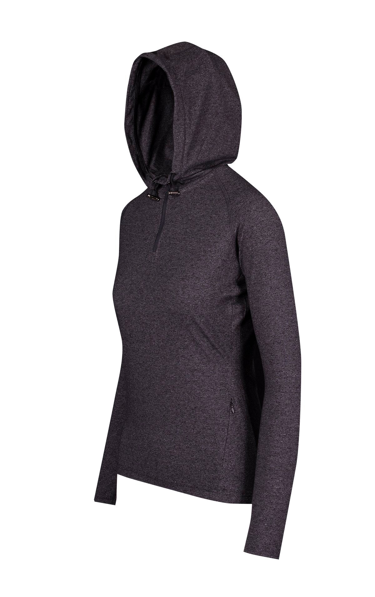 Women's Greatness Half-Hood Top - Dark Heather - Side