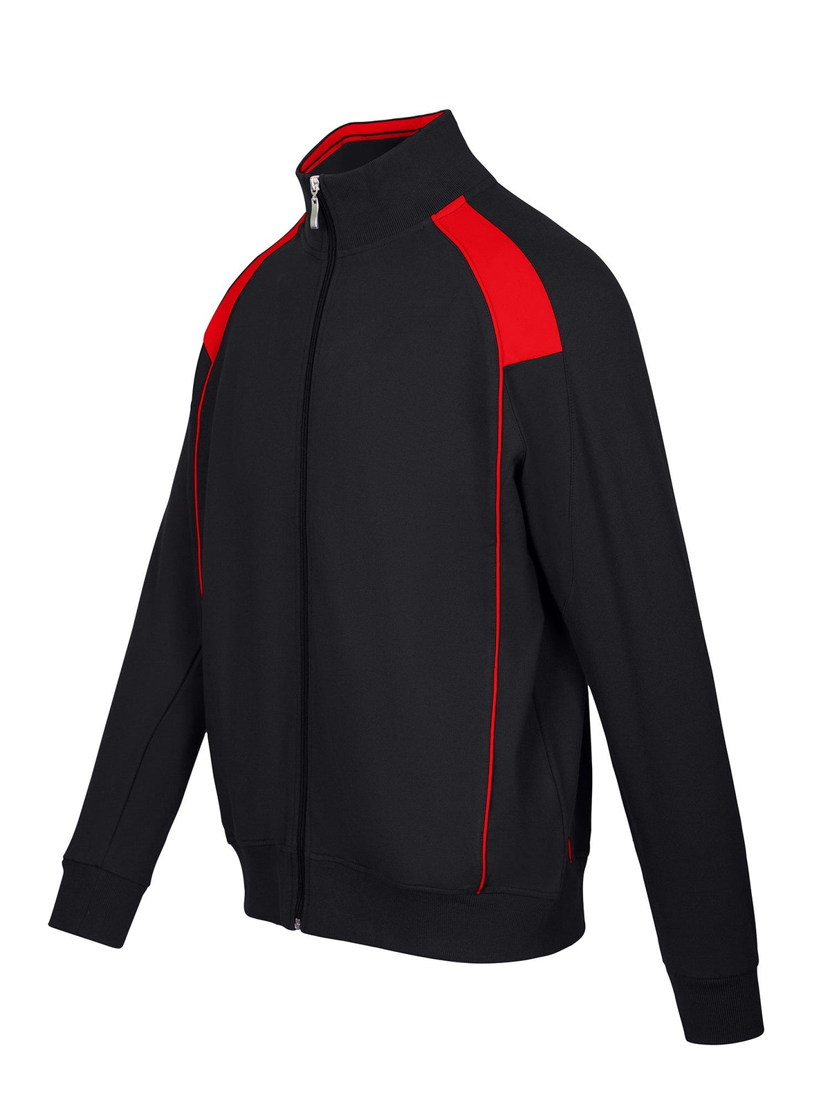 Mens' Unbrushed Contrast Jacket - Black/Red - Side