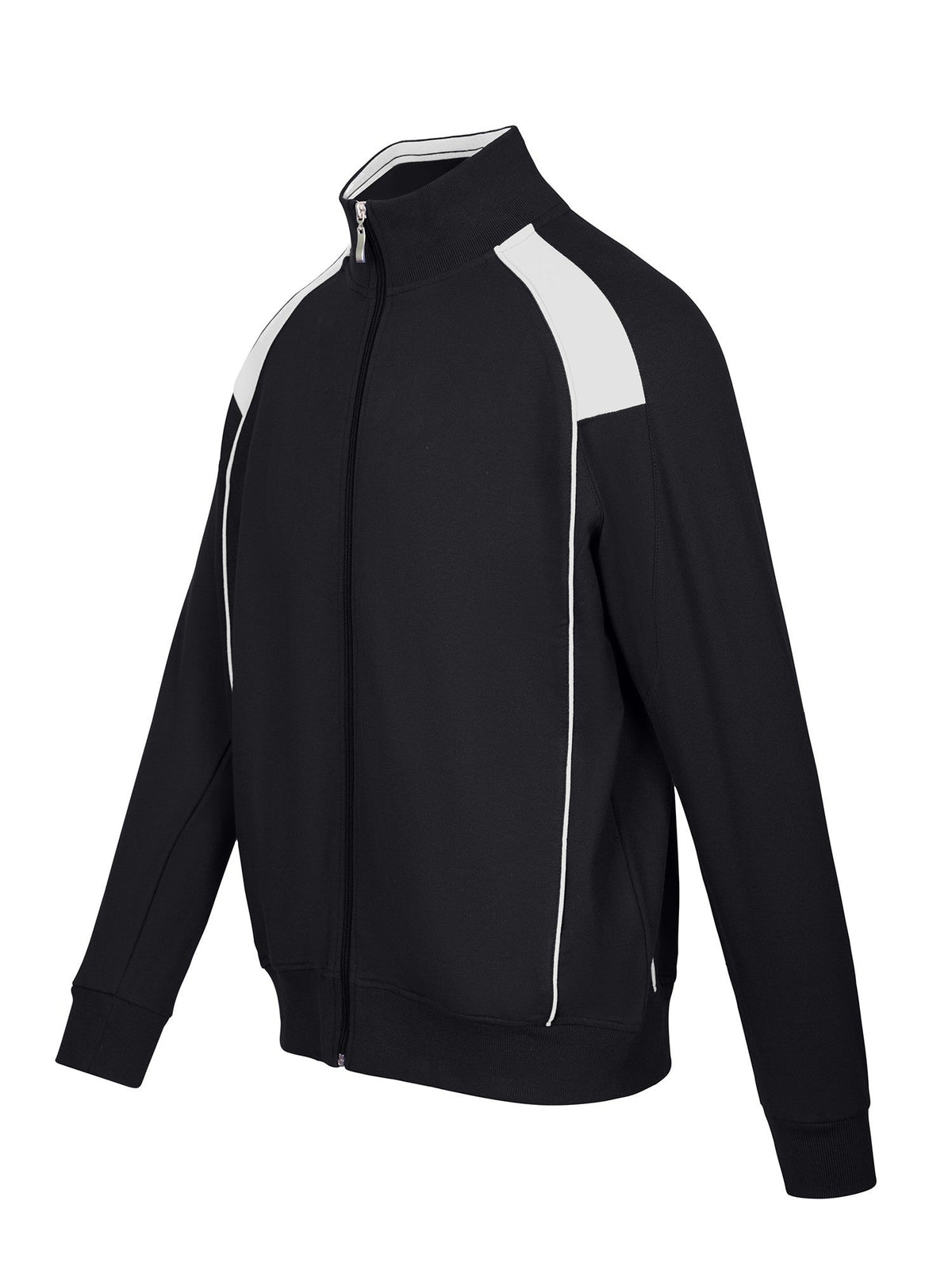 Mens' Unbrushed Contrast Jacket - Black/White - Side