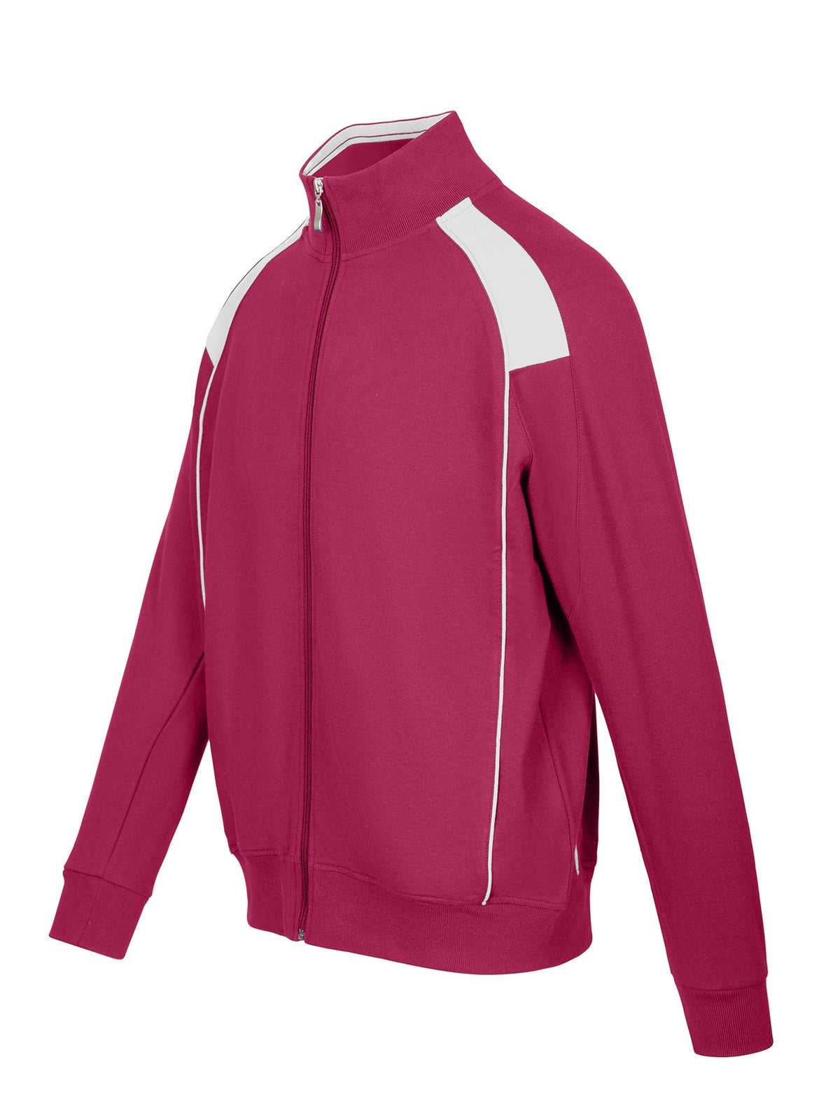 Mens' Unbrushed Contrast Jacket - Burgundy/White - Side