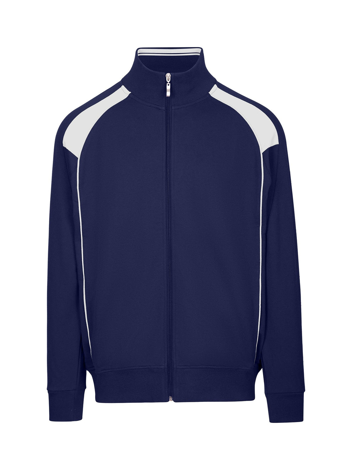 Mens' Unbrushed Contrast Jacket - Navy/White - Front