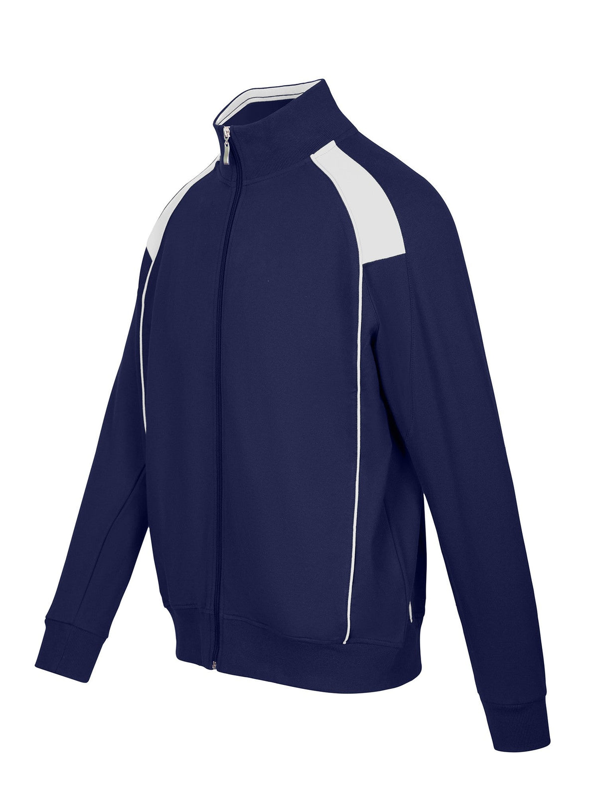 Mens' Unbrushed Contrast Jacket - Navy/White - Side