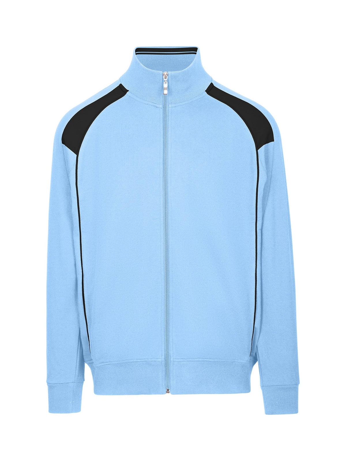 Mens' Unbrushed Contrast Jacket - Sky Blue/Navy - Front