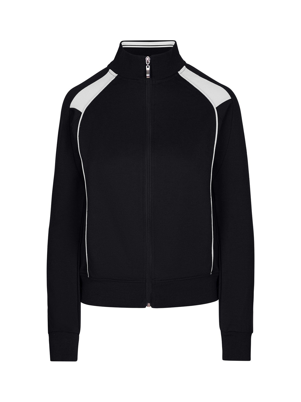 Womens/Juniors Unbrushed Contrast Jacket - Black/White - Front