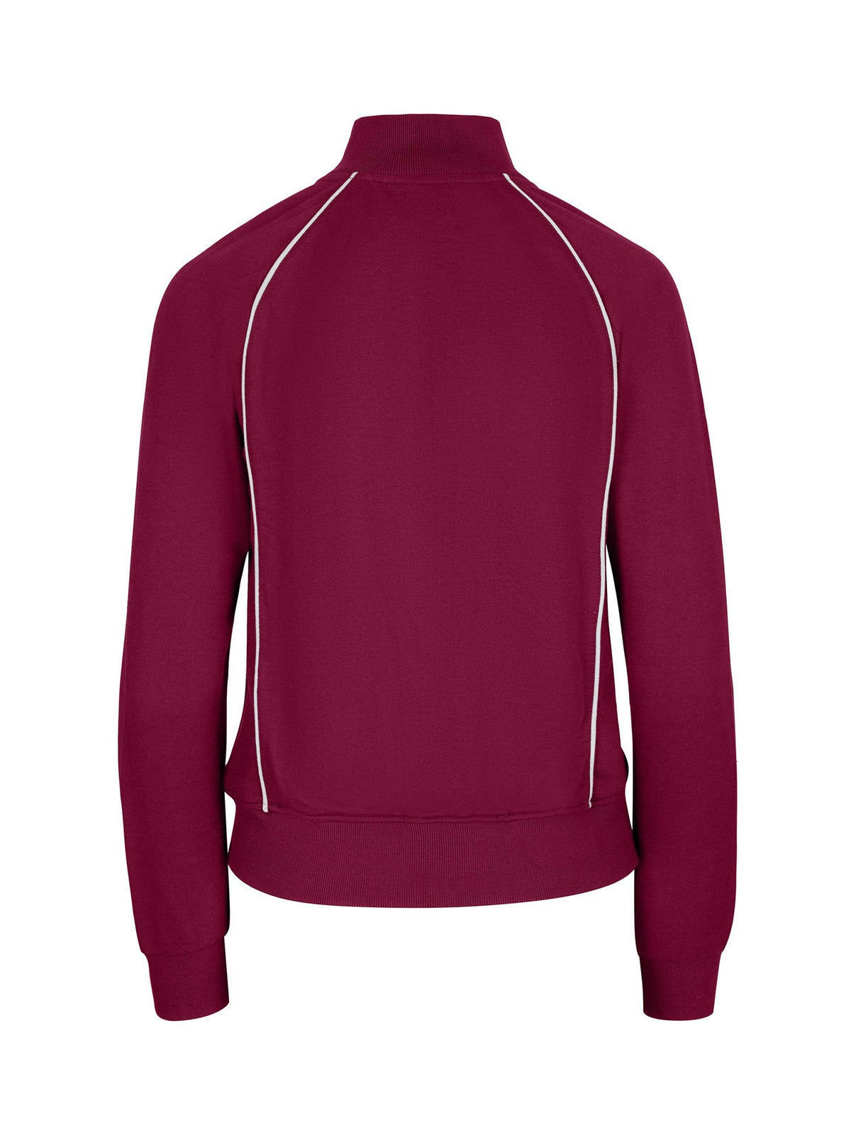 Womens/Juniors Unbrushed Contrast Jacket - Burgundy/White - Back