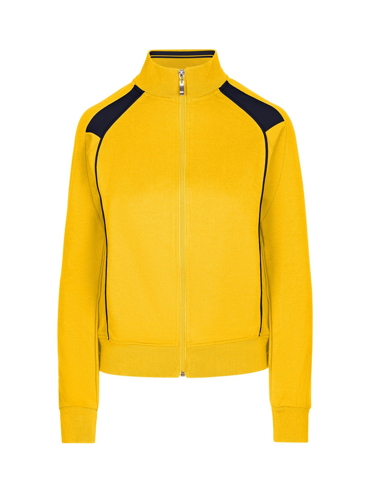 Womens/Juniors Unbrushed Contrast Jacket - Gold/Navy - Front