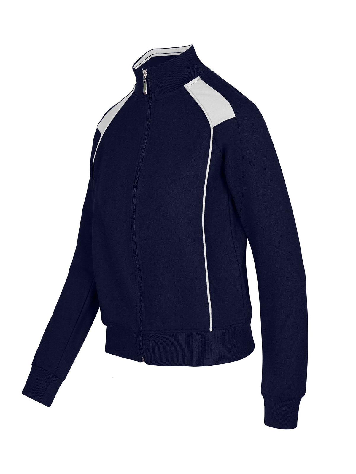 Womens/Juniors Unbrushed Contrast Jacket - Navy/White - Side