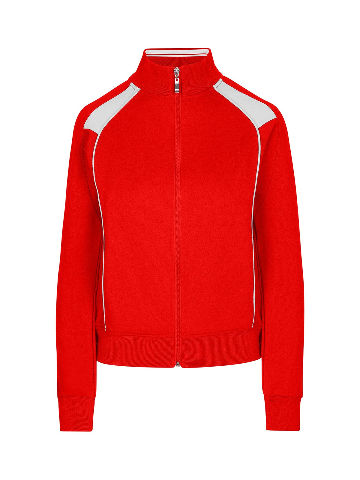 Womens/Juniors Unbrushed Contrast Jacket - Red/White - Front