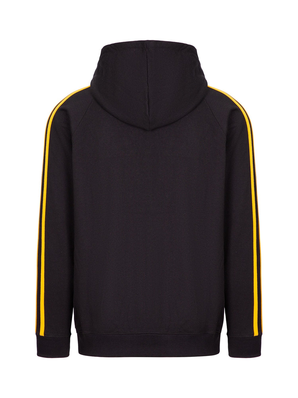 Mens Unbrushed Stripe  Sleeve Hoodie - Black/Gold - Back