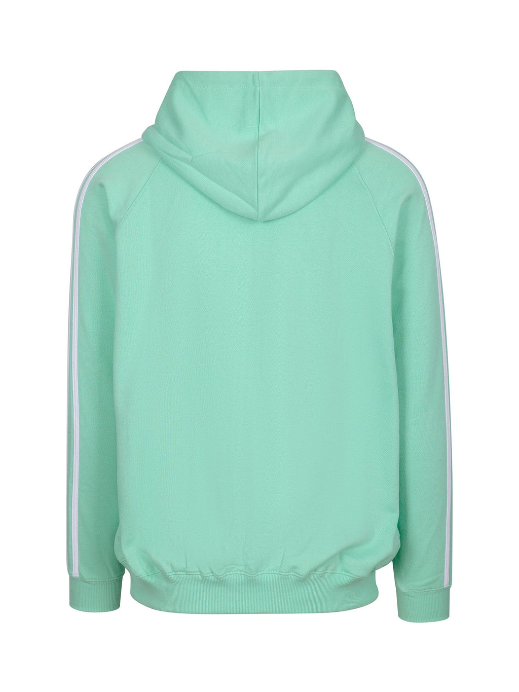 Mens Unbrushed Stripe  Sleeve Hoodie - Fresh Mint/White - Back