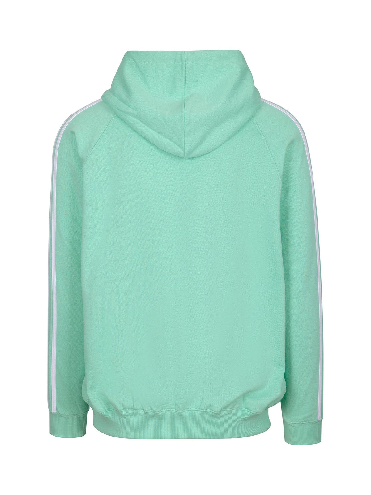 Mens Unbrushed Stripe  Sleeve Hoodie - Fresh Mint/White - Back