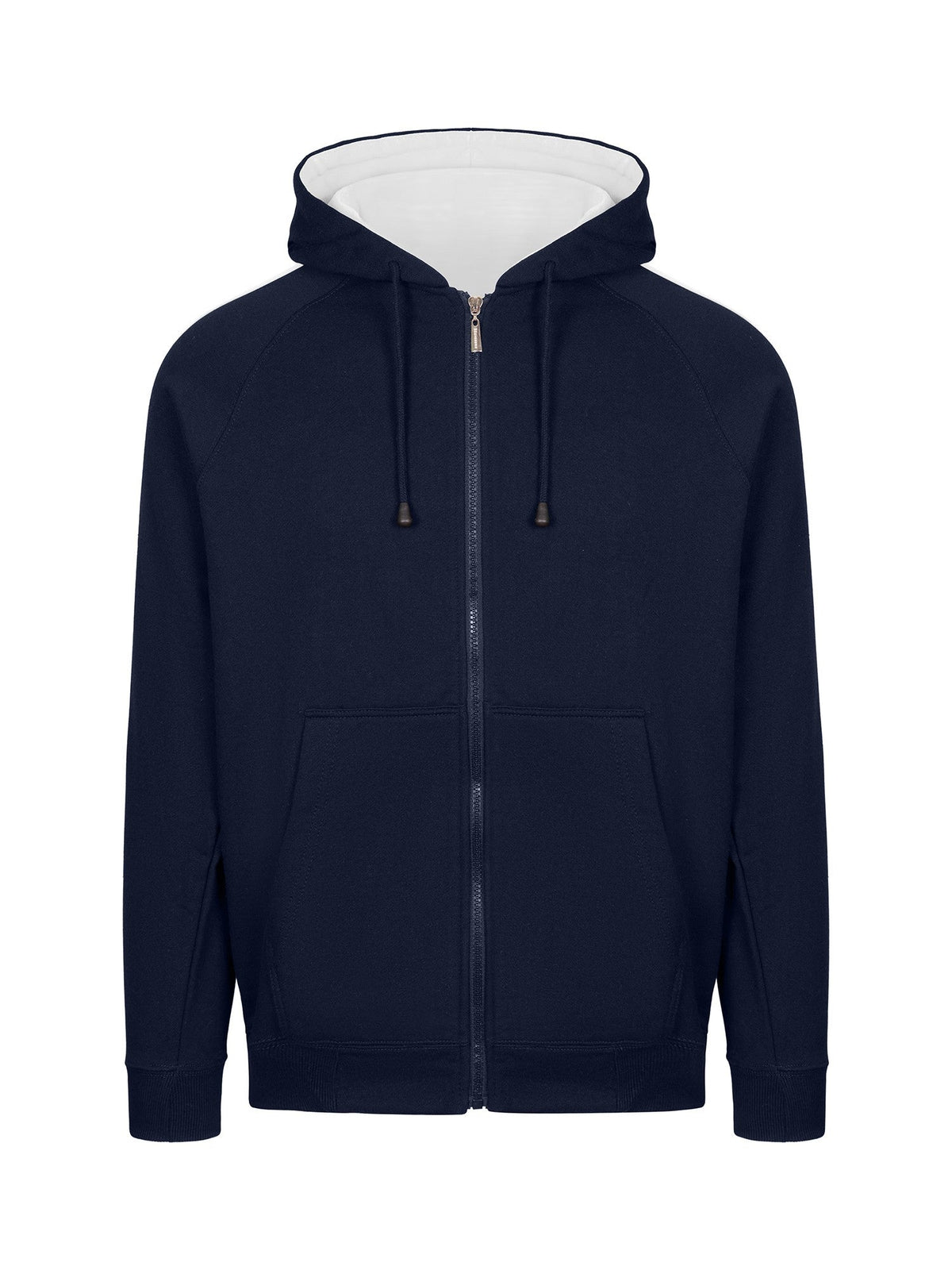 Mens Unbrushed Stripe  Sleeve Hoodie - Navy/White - Front