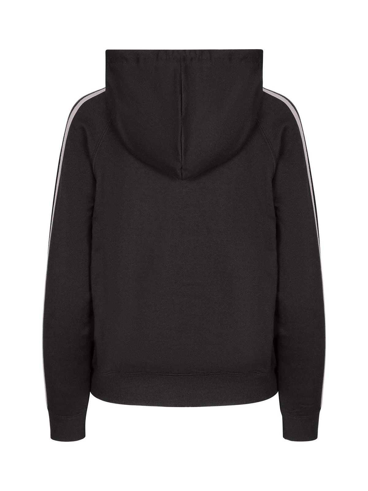 Womens/Junior stripe sleeves Hoodies - Charcoal/Grey - Back
