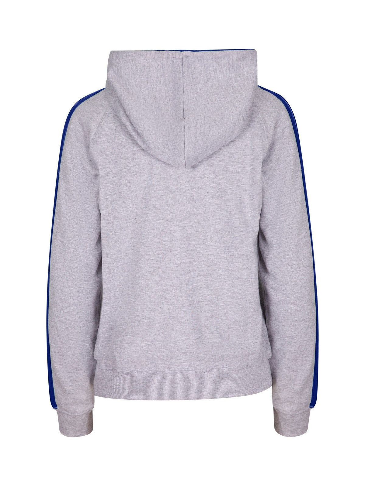 Womens/Junior stripe sleeves Hoodies - Grey/Royal - Back