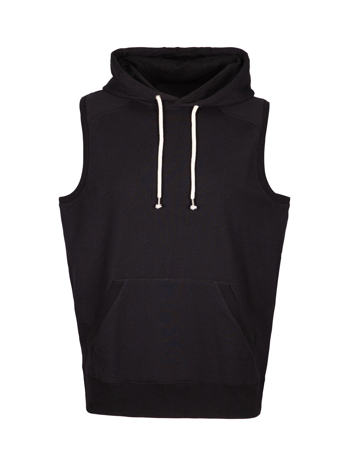 Men's Heather SLEEVELESS Hoodies - Greatness Range - Black - Front