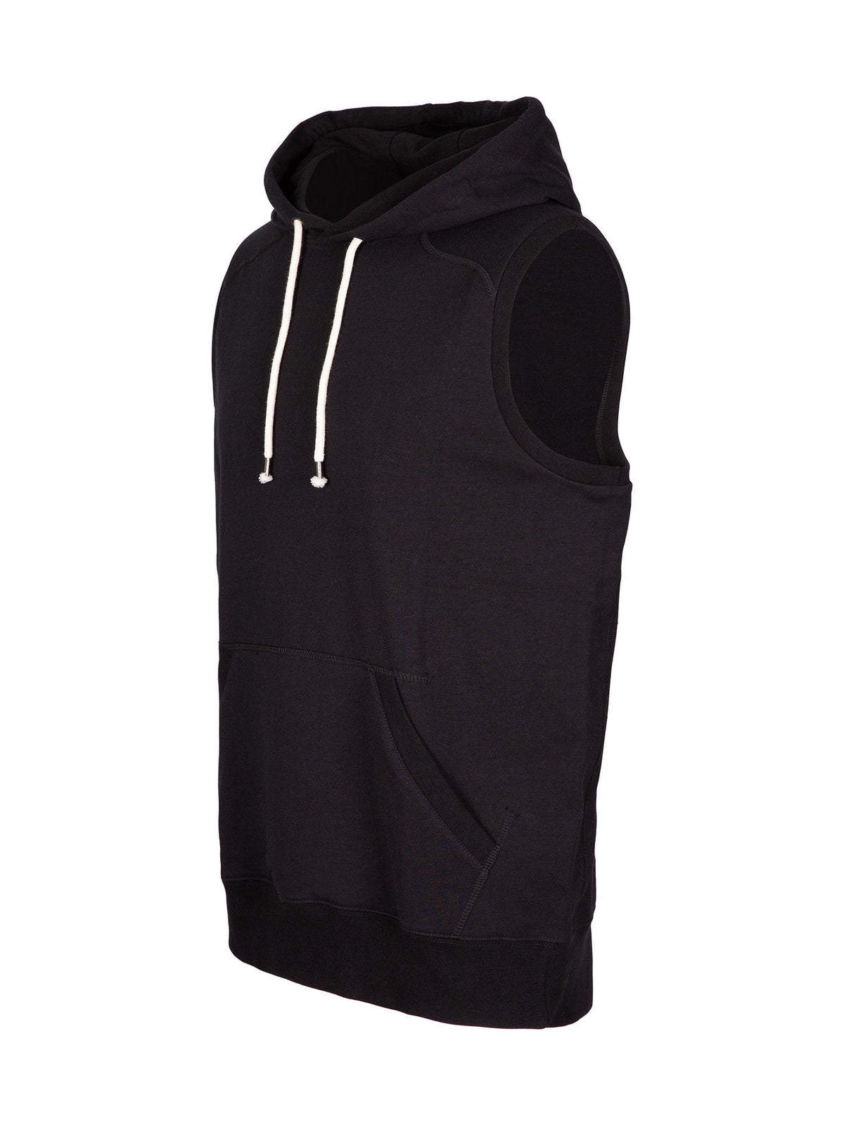 Men's Heather SLEEVELESS Hoodies - Greatness Range - Black - Side