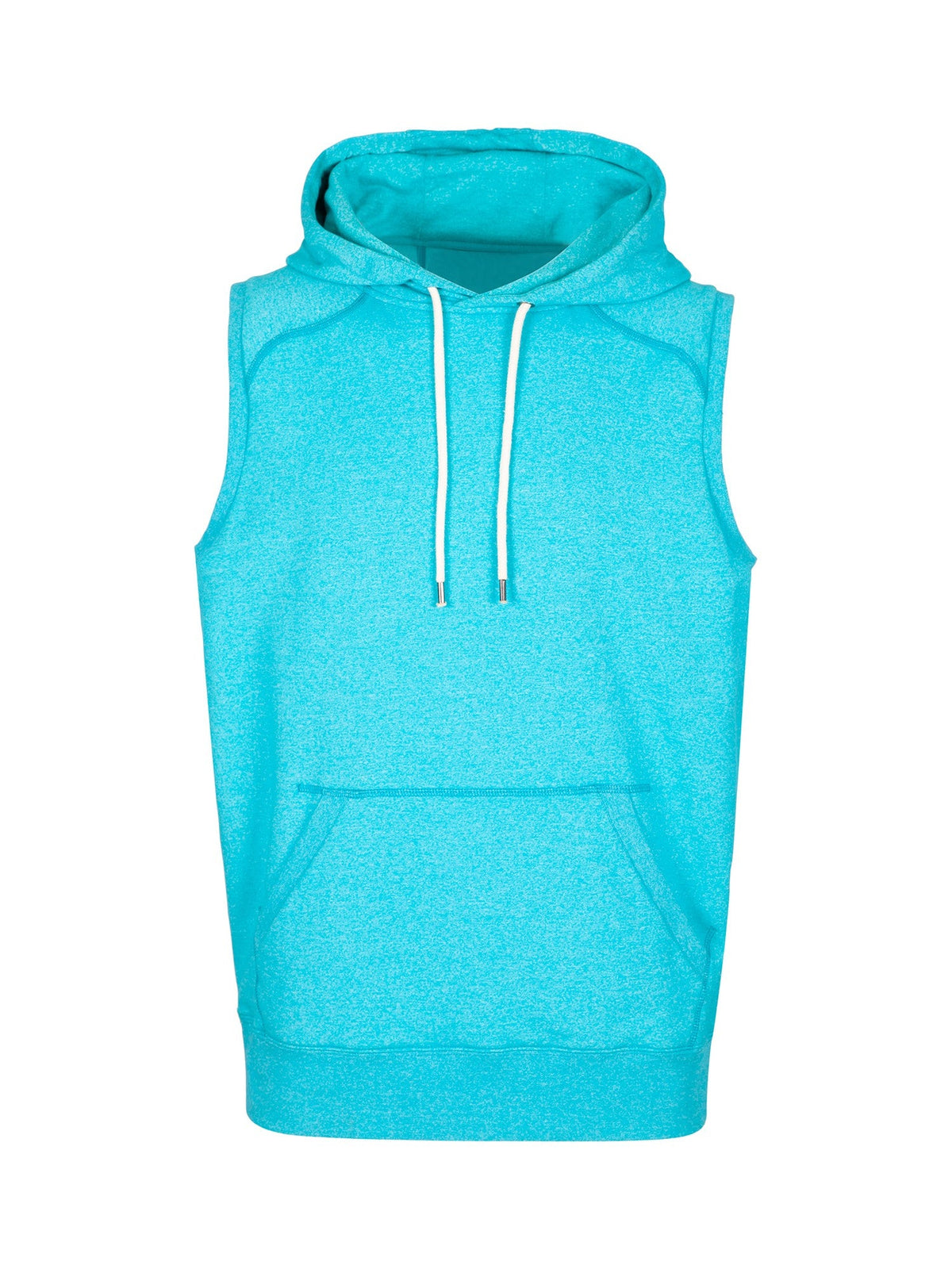 Men's Heather SLEEVELESS Hoodies - Greatness Range - Jade Heather - Front