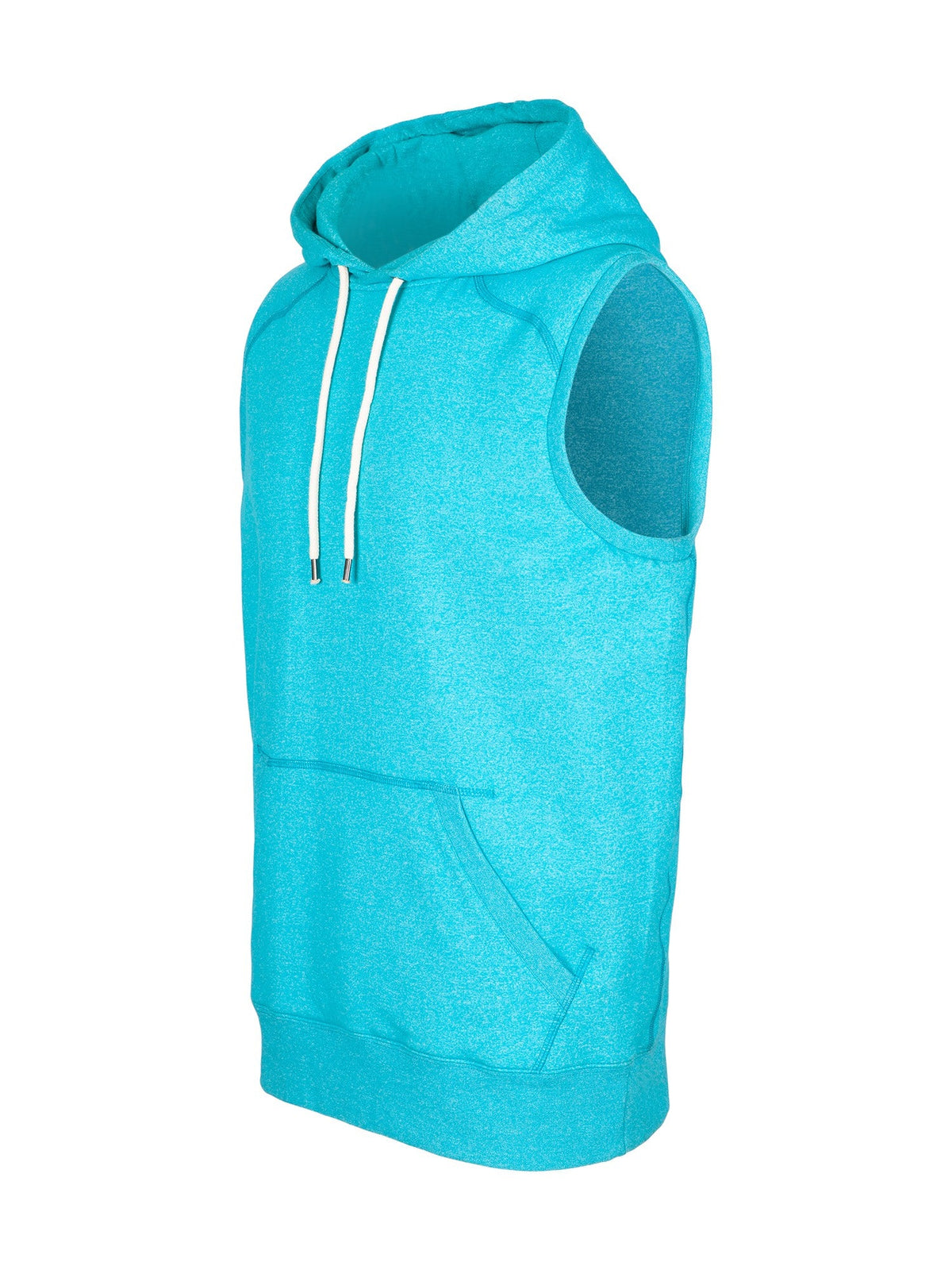Men's Heather SLEEVELESS Hoodies - Greatness Range - Jade Heather - Side