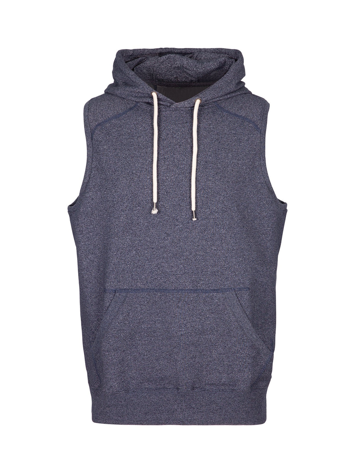 Men's Heather SLEEVELESS Hoodies - Greatness Range - Navy Heather - Front