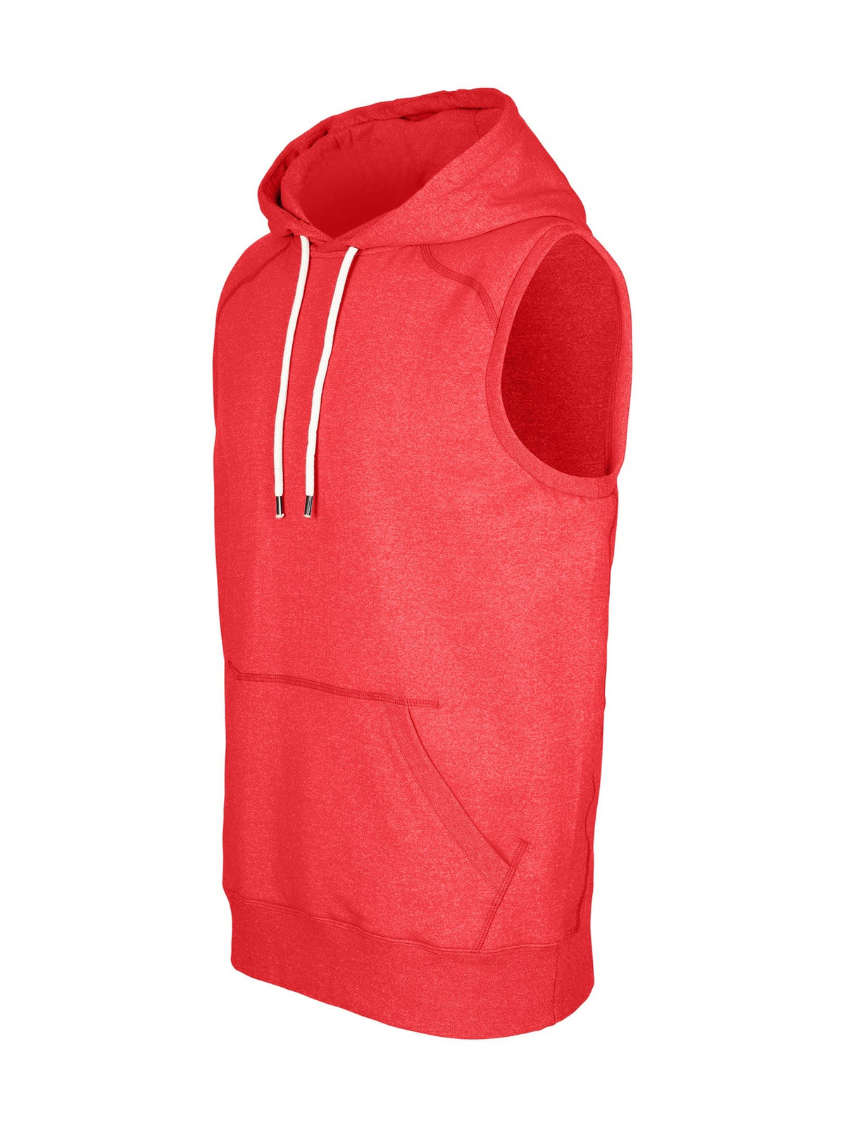 Men's Heather SLEEVELESS Hoodies - Greatness Range - Red Heather - Side