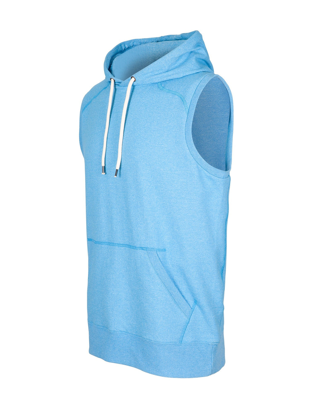 Men's Heather SLEEVELESS Hoodies - Greatness Range - Sapphire Heather - Side
