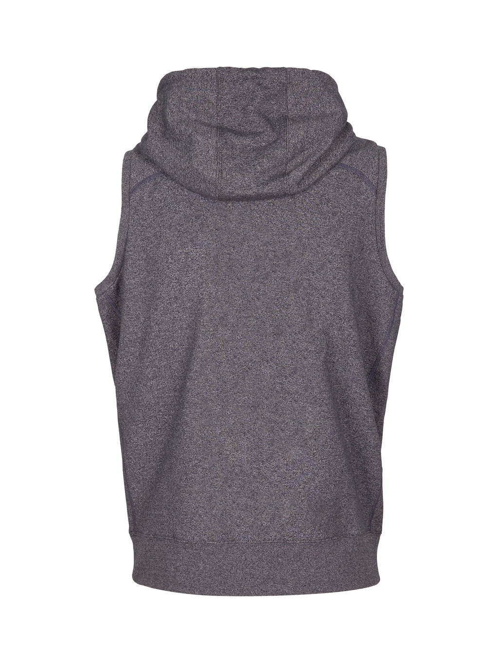 Mens Heather SLEEVELESS ZIP Hoodies - Greatness Range - Dark Heather - Back