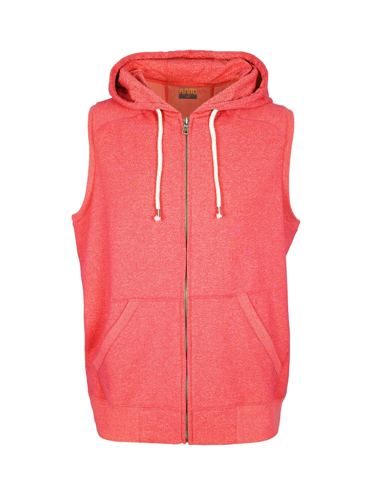 Mens Heather SLEEVELESS ZIP Hoodies - Greatness Range - Red Heather - Front