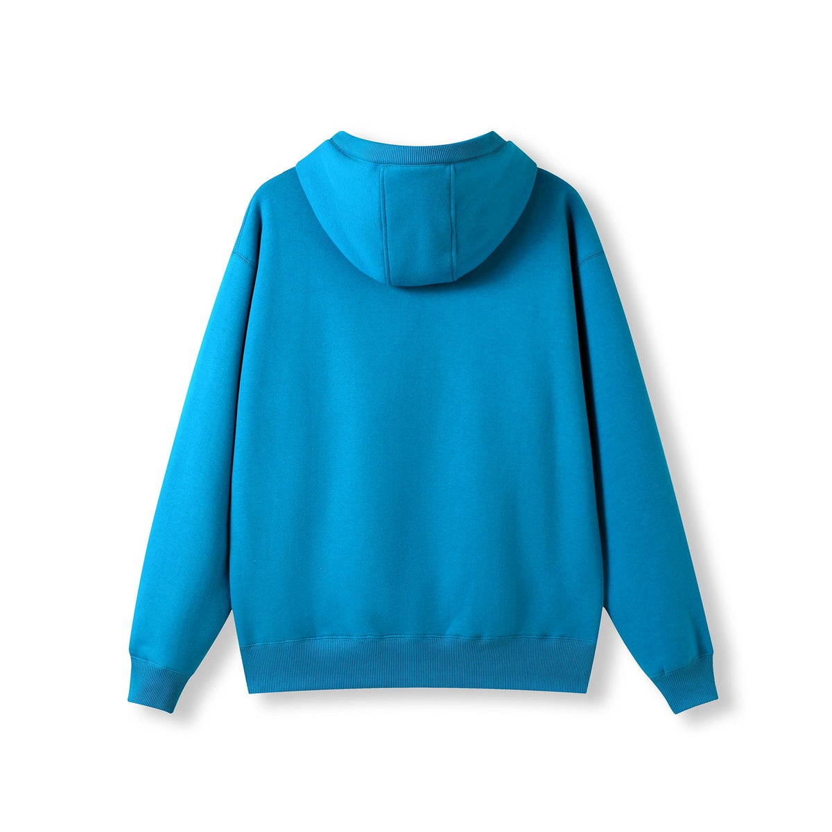 Mens Brushed Heavy  Fleece Hoodie - Azure - Back