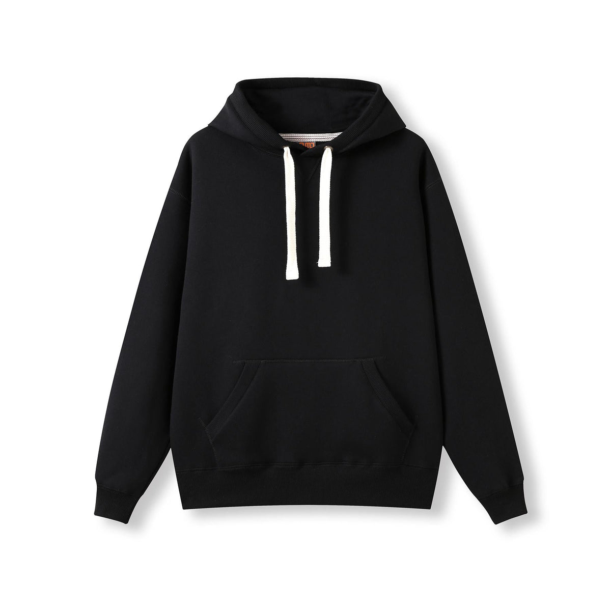 Mens Brushed Heavy  Fleece Hoodie - Black - Front