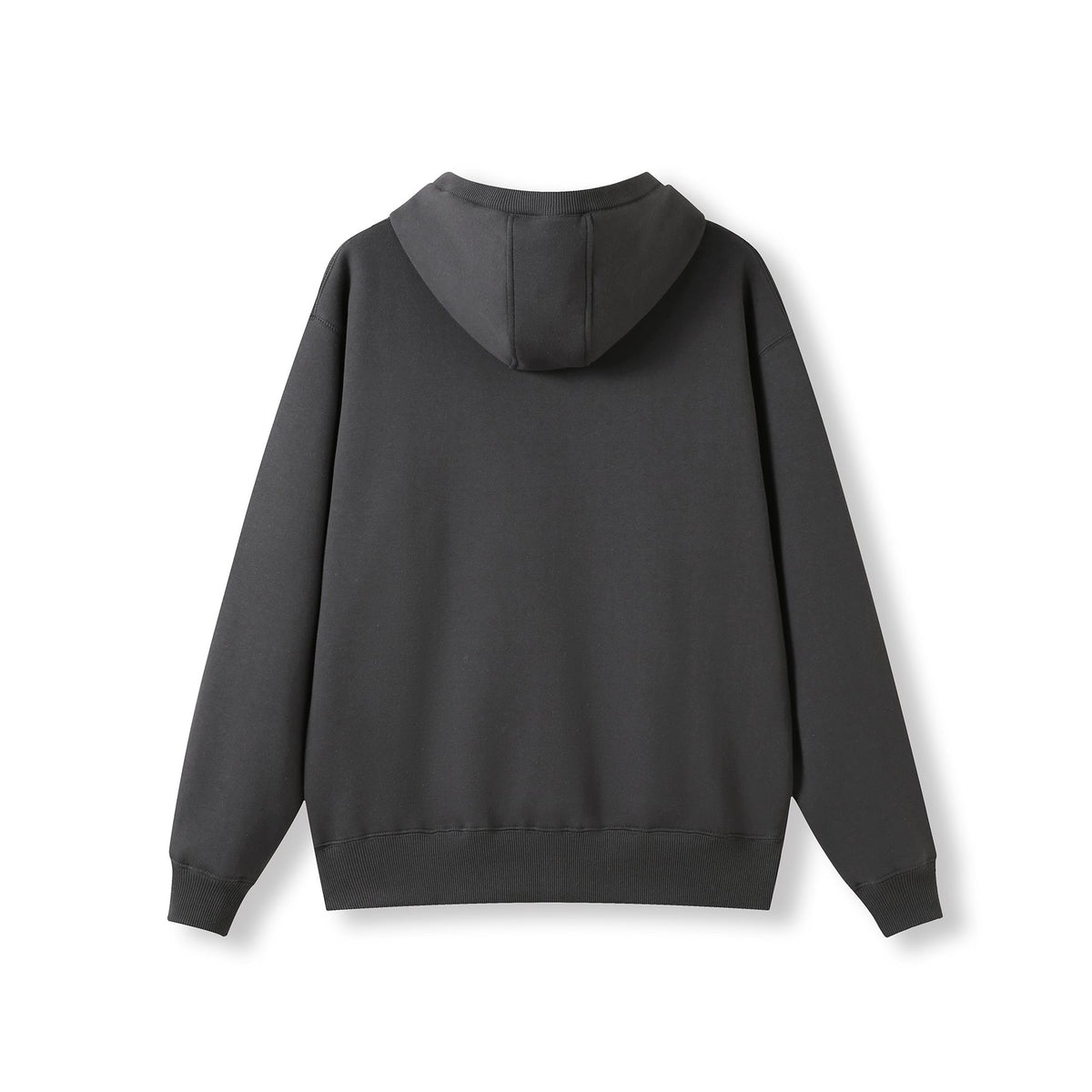 Mens Brushed Heavy  Fleece Hoodie - New Charcoal - Back