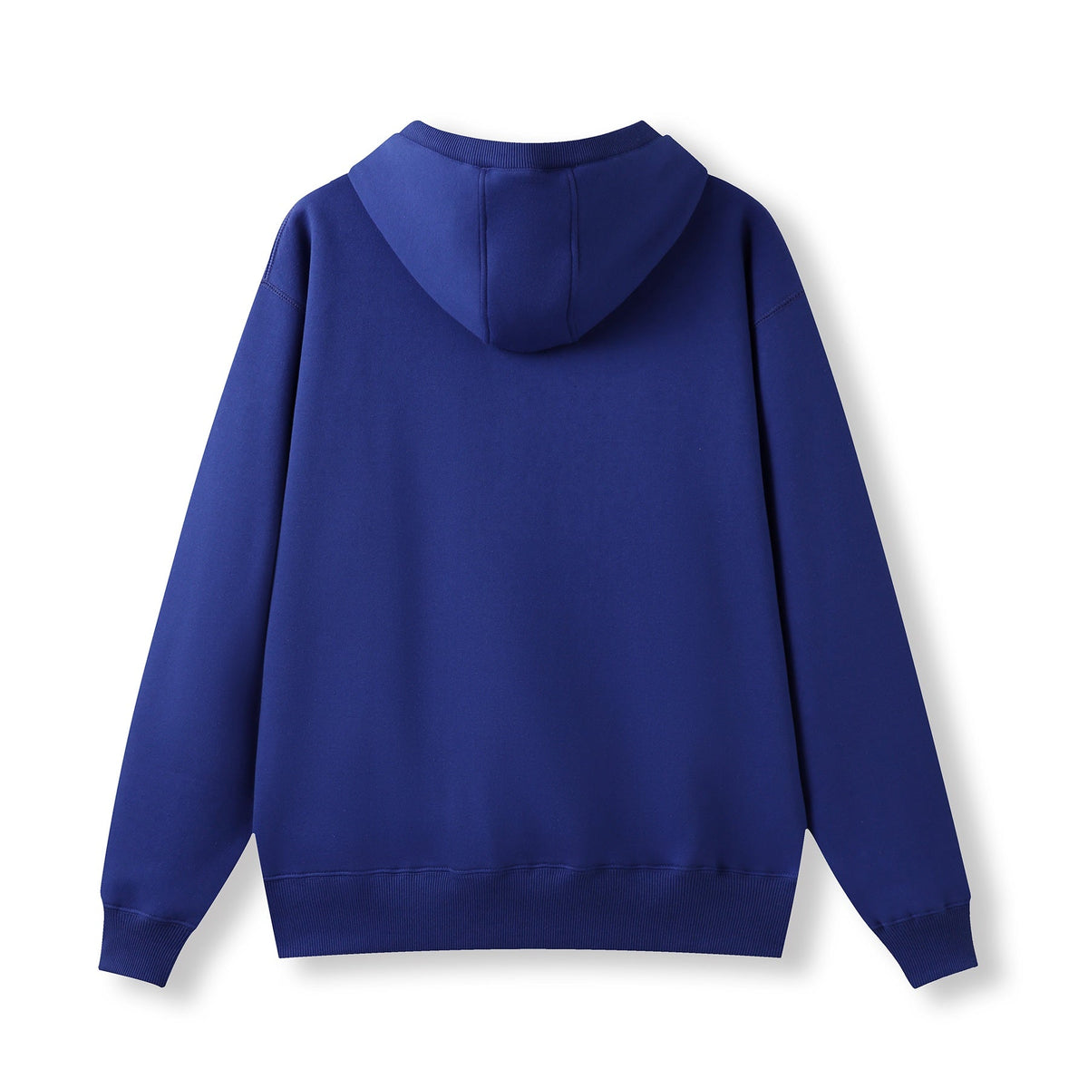 Mens Brushed Heavy  Fleece Hoodie - Royal Blue - Back