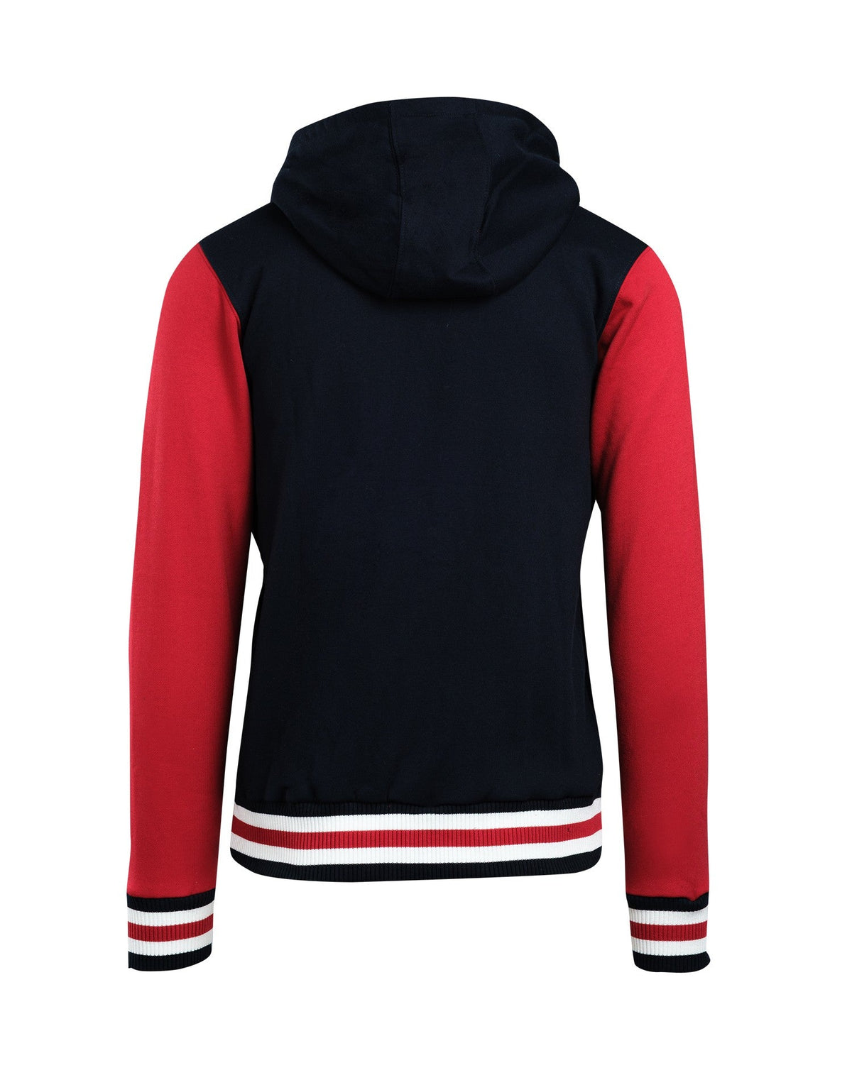 Men's Varsity Jacket & Hood - Navy/Red/White - Back
