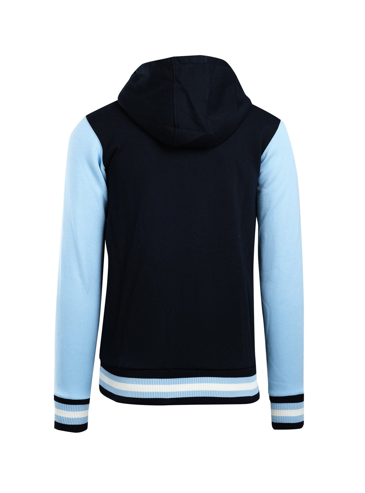 Men's Varsity Jacket & Hood - Navy/Sky - Back