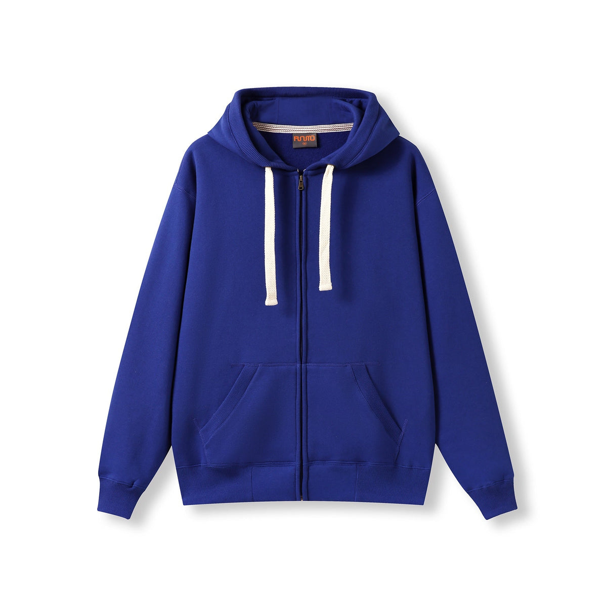 Mens Brushed Heavy Zip Fleece Hoodie - Royal Blue - Front