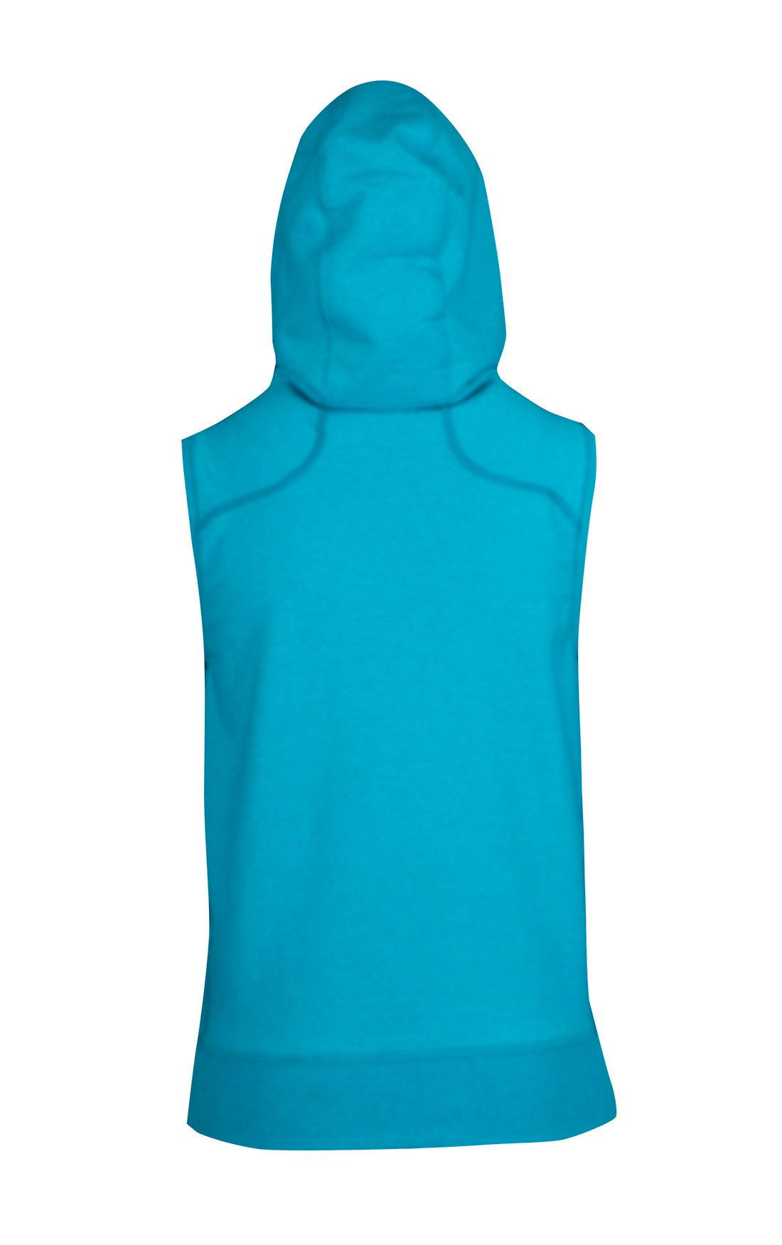 Womens/Junior Heather SLEEVELESS Hoodies - Greatness Range - Jade Heather - Back