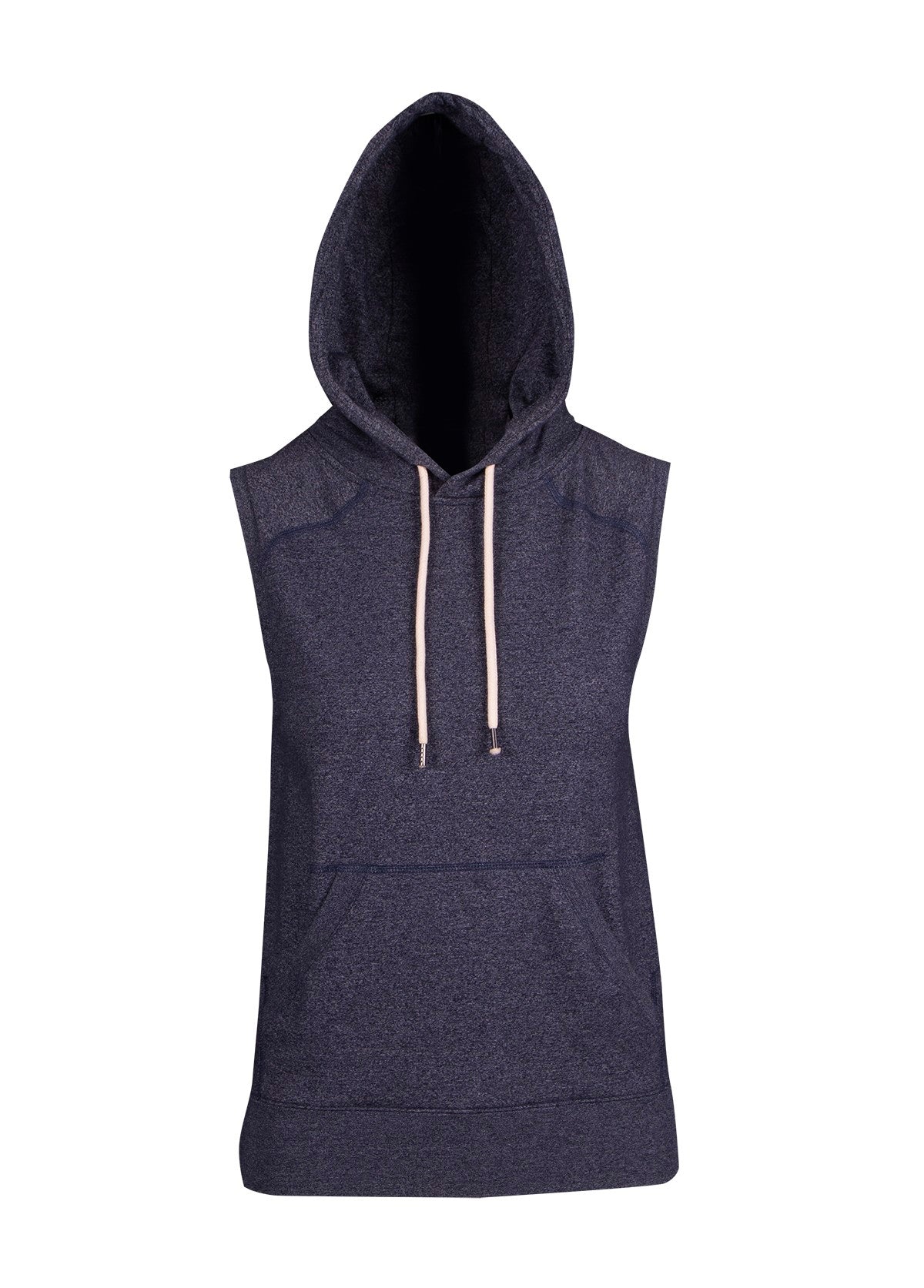 Womens/Junior Heather SLEEVELESS Hoodies - Greatness Range - Dark Heather - Front
