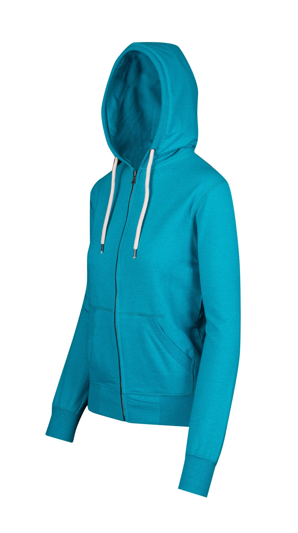 Womens/Junior Greatness Heather Zip Hoodie - Jade Heather - Side