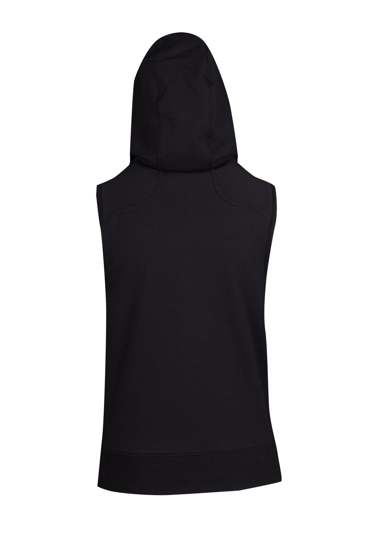 Womens/Junior Heather SLEEVELESS ZIP Hoodies - Greatness Range - Black - Back