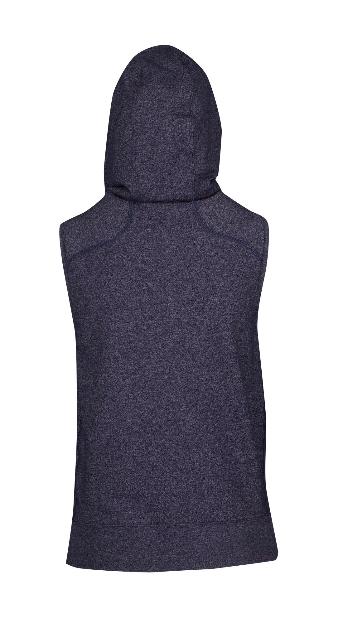 Womens/Junior Heather SLEEVELESS ZIP Hoodies - Greatness Range - Navy Heather - Back